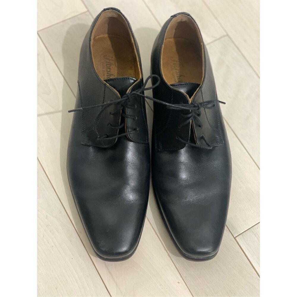 Florsheim Postino Black Leather Plain Toe Oxford Dress Shoes Size 9.5 D
